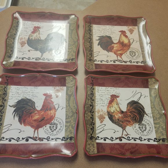 Tuscan Rooster Dinner Plate Set by Pamela Gladding - Picture 2 of 3